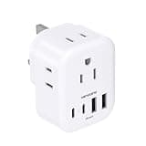 US to UK Plug Adapter for Travel, Ireland Plug Adapter, Type G Adapter with 4 Outlets 4 USB Ports (2 USB C), UK Power Adapter for USA to London Dubai England Scotland British Kenya Qatar Hongkong
