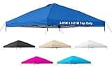 Jorohiker 10x10 Canopy Replacement Top Cover,Pop Up Canopy Tent Top with Air Vent Ropes, Waterproof Sunshade Silver Coated Oxford Cloth for Outdoor Garden Patio Picnic Camping(Top Only,301 * 301cm)