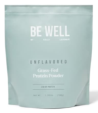 Be Well by Kelly Unflavored Grass-Fed Beef Protein Powder, 23G of Protein & Zero Carbs (1 Ingredient, 30 Servings) 9 Amino Acids + 3 BCAAs No Soy, No Dairy, Stevia-Free, No Sugar Added 1.59lb 720g