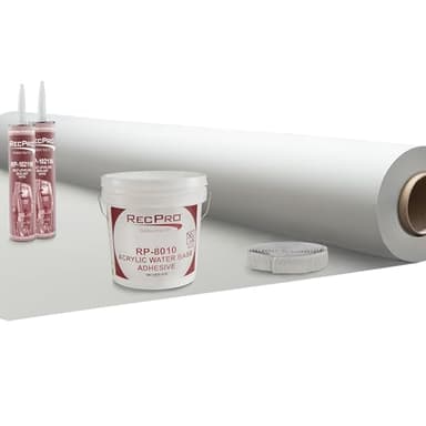 RecPro Extreme Duty RV Camper Rubber Roof Kit 9.5' Wide x 5 ft - 40 ft | 1 Gallon 8010 | 2 Tubes 1021 | 1 Roll of Butyl 30' | PVC Rubber Roof (5 ft) | Made in USA