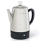 Homecraft HCPC10SS 10-Cup Stainless Steel Coffee Maker Percolator, Easy-Pour Spout, LED Indicator Light, Keep Warm Function
