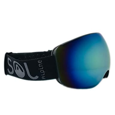 Sol Alpine Alpinist Ski & Snowboard Goggles w/TWO Fast Changing Magnetic Lenses (Revo Gold (VLT-14% for bright &sunny conditions) & Storm (VLT-75% for low light & night time conditions))