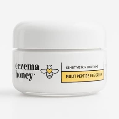 ECZEMA HONEY Multi Peptide Eye Cream - Anti Aging Eye Cream for Dark Circles & Puffiness - Facial Skin Care Products for Eczema, Dry & Sensitive Skin (0.5 Oz)