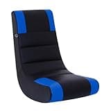 The Crew Furniture Riptide Kids Video Rocker Floor Gaming Chair, PU Black/Blue