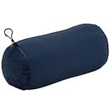 Wolf Essentials Microbead Bolster Tube Travel Pillow - Compact Neck Roll Pillow for Airplane, Car, or Home - Soft Lumbar Support Pillow - Navy
