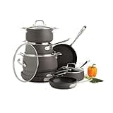 All-Clad HA1 Hard Anodized Nonstick Cookware Set 13 Piece Induction Oven Broiler Safe 500F, Lid Safe 350F Pots and Pans Black