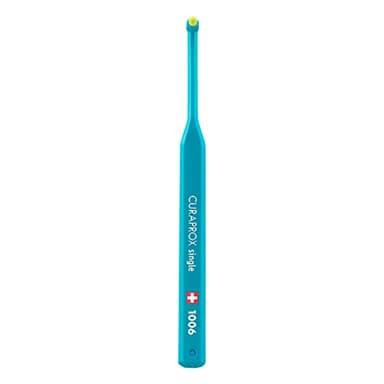 Curaprox CS 1006 Single Toothbrush – Targeted Cleaning for Gumline and Braces | Ultra-Soft Single Tuft | for Sensitive Teeth and Implants