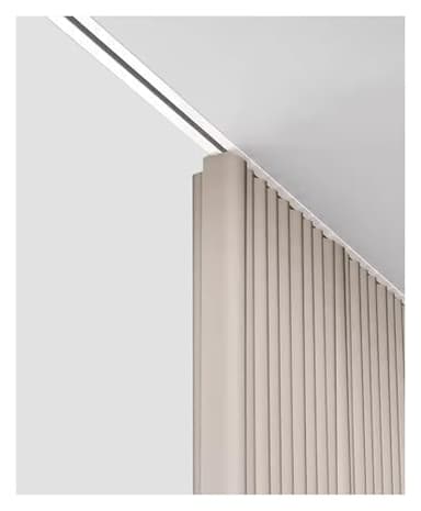 YLLFFLL White Ceiling Mount Recessed Ceiling Curtain Track Set, Ultra-Thin Ceiling Pre-Built Mount Room Divider Curtain Rail, Cuttable Metal Single Sliding Curtain Tracks System(5ft/1.52m)