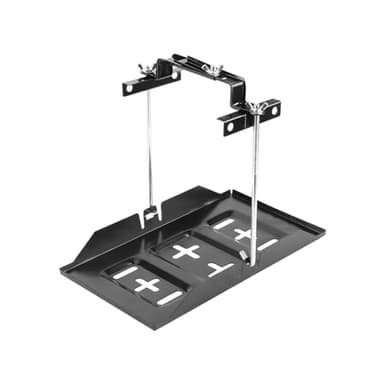 Sandfren Car Battery Hold Down Tray Kit, Metal Corrosion-Resistant Storage Battery Holder with Adjustable Bracket Clamp, Automotive Tray Hold Down Kit, Universal for Vehicles (19cm/7.48inches)