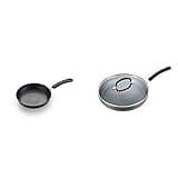 T-fal C5610264 8-Inch Fry Pan AND E76597 Ultimate Hard Anodized Nonstick 10 Inch Fry Pan with Lid, Dishwasher Safe Frying Pan, Black