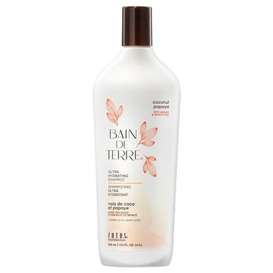 Bain de Terre Coconut Papaya Ultra Hydrating Shampoo, Moisture Quench for Dry, Damaged Hair, with Argan & Monoi Oils, Paraben-Free, Color-Safe, Vegan,13.5 Fl Oz