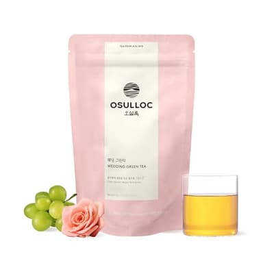 Osulloc Wedding Green Tea (Floral & Sweet Muscat Scent) | Sweet Fruit Tea | 20 Pyramid Tea Bags, 1.41oz