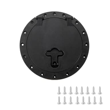 HAIWEN 6/8/9 Inch Round Hatch Cover Deck Plate ABS Accessories Hatch Cover with Red Waterproof Bag for Kayak Boat Fishing Rigging (8inch)
