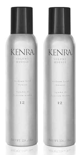 Kenra Volume Mousse 12 | Medium Hold Mousse | Non-Drying, Non-Flaking Lightweight Formulation |Styling Control Without Stiffness Or Stickiness | Tames Frizz & Conditions| All Hair Types| 8 oz (2-Pack)