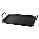 Vayepro Stove Top Flat Griddle, 17 Inch 2 Burner Griddle Pan for Stove Top Grill, Aluminum Pancake Griddle, Non-Stick Top Griddle for Gas Grill, Charcoal Grill Griddle For Outdoor/Camping