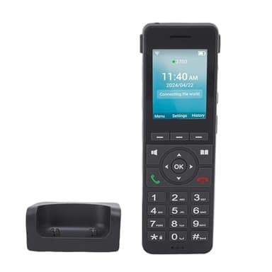 Keenso Color Screen Cordless WiFi Phone with and SIP Lines for Home 4G LTE Portable VoIP Telephone Long Battery Life Black (US Version)