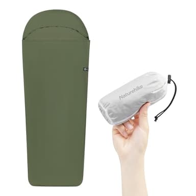 Naturehike 4.5oz Ultralight Washable Sleeping Bag Liner, Lightweight Adult Sleep Sack & Travel Sheets for Backpacking, Hotel, Camping, Hostels, ZY20 Green