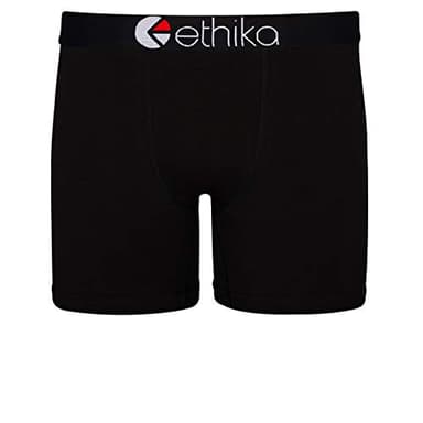 Ethika Men’s Mid Boxer Brief, 4-Way Stretch Performance Underwear - BlackOut (BLK, M)