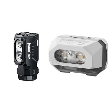 WUBEN E7 1800 Lumen Rechargeable Mini Flashlights with Magnet Bundle H4 LED Headlamp Rechargeable, 800 Lumens Super Bright