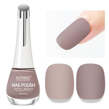 SUPWEE Matte Nail Polish Quick Dry Brown Nail Polish Non Gel, Fast Drying Fingernail Polishes Air Drying Lacquer, Fall Finger, Manicure, Chip Resistant, Vegan, Fast Drying, Streak, Long Lasting