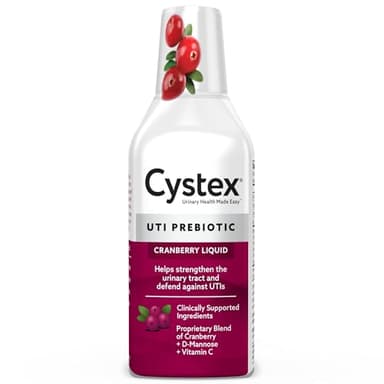 Cystex Urinary Tract Infection Support & Prevention - Cranberry Prebiotic Supplement with D-Mannose & Vitamin C for UTI Protection & Urinary Health Maintenance - 7.6 fl oz (Pack of 1)