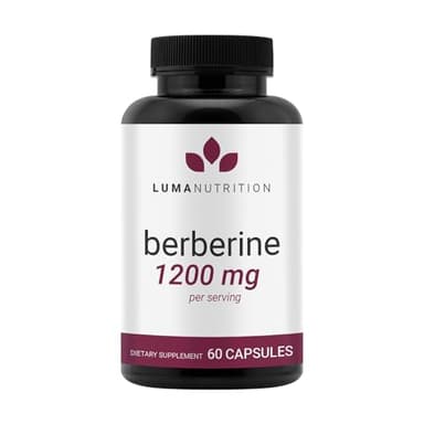 Luma Nutrition Berberine Supplement - Berberine HCL 1200mg Per Serving - Vegan, Gluten Free, Non-GMO - 60 Capsules