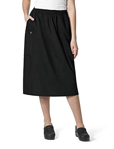 WonderWink WonderWORK Women’s Pull-On Cargo Skirt — Black, Large