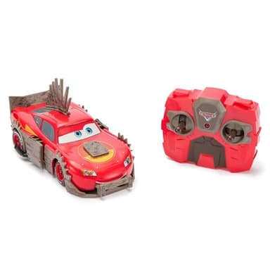 Disney Store Official Lightning McQueen Remote Control Car - Lightning McQueen RC Car with Crash and Rebuild Features, 2.4GHz Radio Control, Futuristic Post-Apocalyptic Design, Wireless Remote