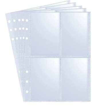 20 Pack - 160Pockets A5 Binder Sleeves (2.5"x3.5") - Double-Sided 4 Pocket Kpop Photocard Protector Pages - Ultra-Clear Trading Card Sleeves for Game Cards, Collectibles, & Trading Cards
