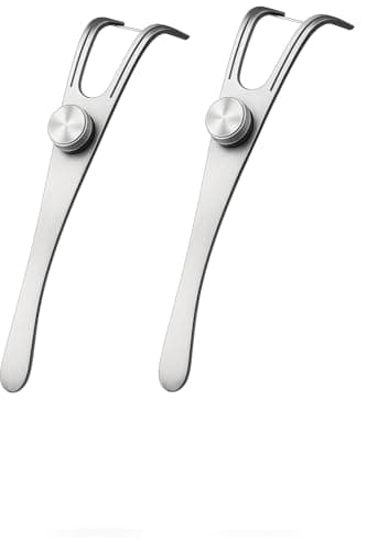 Dental Floss Holder, Refillable & Reusable Floss Pick - Dental Floss Handle - Stainless Steel Dental Floss Holder. Durable Reusable Flosser - Pack of 2