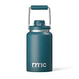 RTIC Half Gallon Outback Jug, Stainless Steel, Insulated Water Bottle with Lid and Handle, BPA-Free, Double Wall Vacuum Insulation, Ceramic Lined, Marine