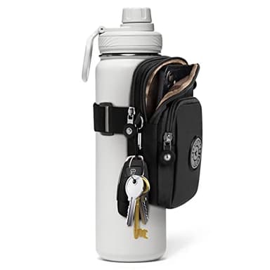 Bottle Pouch Gym Water Caddy with Phone Holder, Water Bottle Sleeve Bag with Pocket for Cards, Keys, Wallet, Gym Bottle Accessories for Men Women