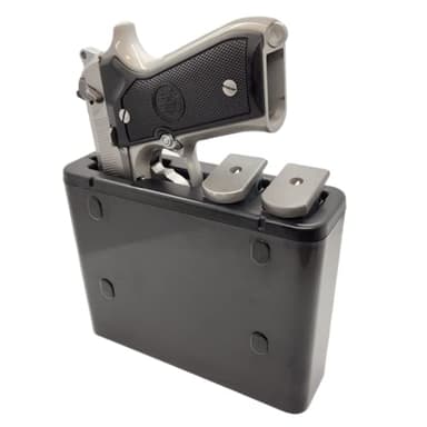 TacBox FS (Black, FS10: Over 1" Wide Handguns) (Large) - Full Size to SubCompact Handgun and Semi-Auto Pistols Mountable Fast Access Holster Box - Size: 7.0 Long x 2.25 Wide x 5.25 Tall (Inches)