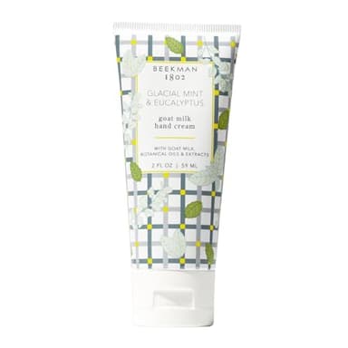 Beekman 1802 Goat Milk Hand Cream – Glacial Mint & Eucalyptus – Scented – 2 oz – Moisturizing Hand Lotion for Dry Skin – Non-Greasy – Sensitive Skin Safe – Cruelty Free