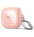 SURITCH for SHOKZ OpenFit Air Case Cover, Magnetic Locking Cases for SHOKZ OpenFit Air Open-Ear Headphones, Protective Bumper Cover with Carabiner & Keyring for OpenFit Air Earbuds (2024), Pink