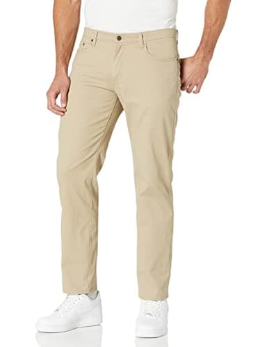 Amazon Essentials Men's 5-Pocket Stretch Twill Pants, Khaki Brown, 36W x 30L