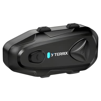 YTerrix Q4 Motorcycle Bluetooth Headset, Helmet Comm System for 4 Riders, 1500m Intercom Range, Bluetooth 5.1 Dual Qualcomm Chip, Music Sharing, FM, DSP Noise Cancellation, IP65 Waterproof