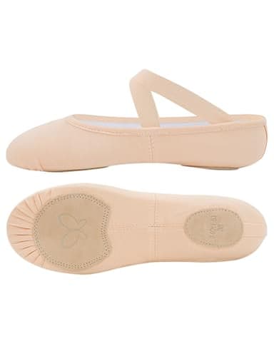 Daydance Girls Dance Shoes, Split Sole Canvas Ballet Shoes for Little Kid (Size 10.5) Pink