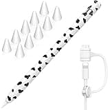 NIUTRENDZ Cow Print Case for Apple Pencil 1st Generation Case Cover Silicone Protective Sleeve Accessories with Apple Pencil Tips Cover & Cable Adapter Tether (Black)