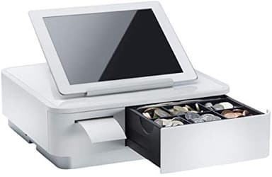 Star Micronics mPOP Integrated USB-C Lightning Receipt Printer & Cash Drawer with Tablet Stand - White