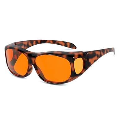 Eyekepper 100% Blue Light Reduction,Huge Fitover Anti-Blue Blocking Computer Eyeglasses with Extra Amber Lenses, Tortoise