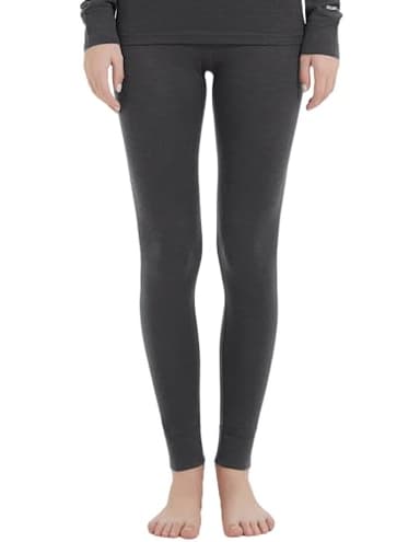 Iguana Womens 100% Merino Wool Base Layer Pants for Ski Hiking Thermal Underwear Bottom 190GSM Heather Grey X-Small