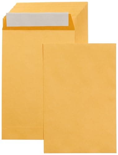 Amazon Basics Self Seal Catalog Envelopes for Business Mailing, Peel and Seal, 6" x 9", Brown Kraft, 100-Pack