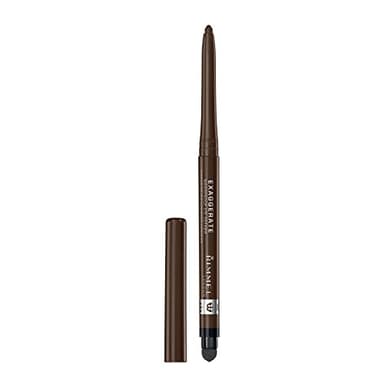 Rimmel London Exaggerate Waterproof Eye Definer Eyeliner, Highly Pigmented, Long-Wearing, Built-In Smudger, 212, Rich Brown, 0.01oz