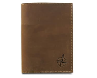 WANDERINGS Leather Travel Wallet with Passport Holder - 5.5" x 4" - Genuine Leather Case with RFID Blocking for Men and Women - Folding Wallet for Passports