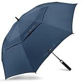 ZOMAKE Automatic Open Extra Large Golf Umbrella 54 Inch, Double Canopy Vented Windproof Oversize Stick Umbrellas for Rain(Navy Blue)