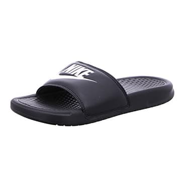 Nike Mens Benassi JDI Lightweight Slides Beach Holiday Sandals Summer - Black/White - 10