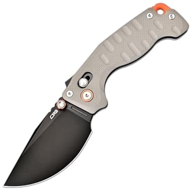CJRB Doubletap Folding Knife, 3.86” D2 Black PVD Steel Blade with Recoil Lock V2, G10 Handle Pocket Knife for Men Women Camping Hiking Tactical Knife, J1970 Desert