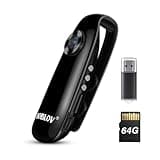 BOBLOV 007 64GB Mini Body Cameras, User Friendly, Portable Pocket Tiny Body Cams with Back Clip,1080P Small Camera Body Mounted Camera, Loop Recording for Bike/Pet/Home/Proof