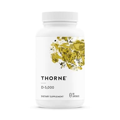 THORNE - Vitamin D-5000 - Vitamin D3 Supplement - Support Healthy Bones, Teeth, Muscles, Cardiovascular & Immune Function* - NSF Certified for Sport - Gluten-Free, Soy-Free - 60 Servings